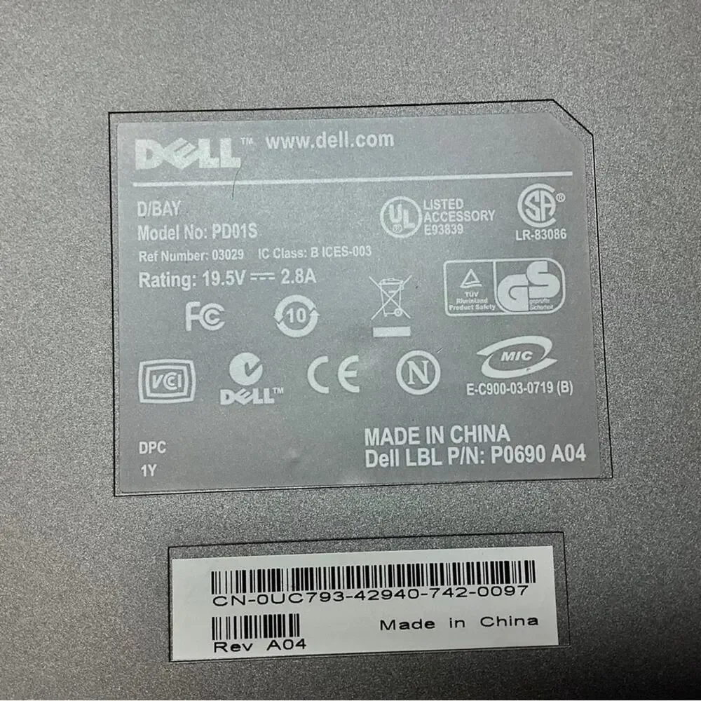 External Drive Dell PD01S DVD Burner Dvd-Rw CDRW